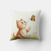 ベビー猫と蝶クッション クッション (裏面)