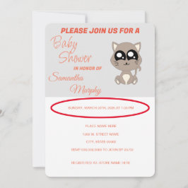 ベビー猫 |ベビーシャワー招待状 招待状