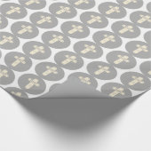 ベビー献身クリーム&グレークロス ラッピングペーパー (角)