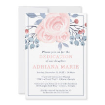 ベビー献身招待状、バプテスマ、花