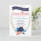ベビー献身招待状、フローラコンテンポラリー、 招待状 (スタンド正面)