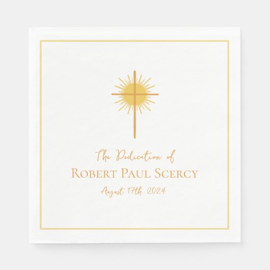 ベビー献身/《キリスト教》洗礼式や命名式紙ナプキン スタンダードランチョンナプキン (正面)