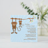 ベビー猿のサファリのベビーシャワーの招待状 招待状 (スタンド正面)
