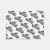 ベビー猿の乗馬のスケートボード フリースブランケット (正面(横))