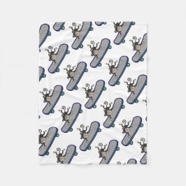 ベビー猿の乗馬のスケートボード フリースブランケット