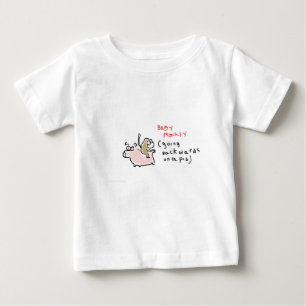 ベビー猿(ブタで後方に乗っている) ベビーTシャツ