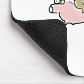 ベビー猿(ブタで後方に乗っている) マウスパッド (コーナー)
