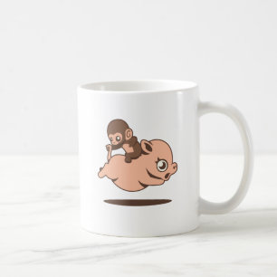 ベビー猿(ブタで退歩している) コーヒーマグカップ