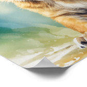 ベビー獅子買の壁画 ポスター (角)