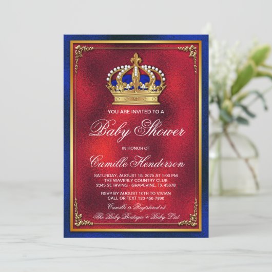 ベビー王室のシャワー招待状 招待状 (スタンド正面)