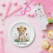 ベビー王室のライオン1st.誕生日パーティー ペーパープレート (パーティー)