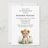 ベビー王室のライオン1st.誕生日パーティー 招待状 (正面)