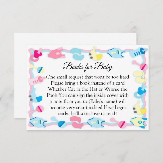 ベビー玩具赤ちゃんシャワーベビー 招待状 (正面/裏面)