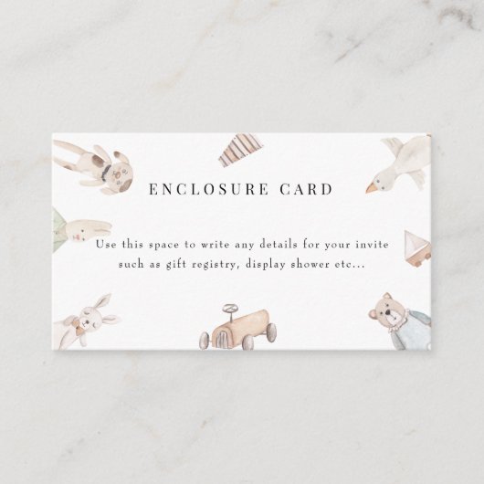 ベビー玩具 |ヴィンテージの赤ちゃん エンクロージャーカード (正面)