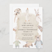 ベビー玩具 |ヴィンテージの赤ちゃん 招待状 (正面/裏面)