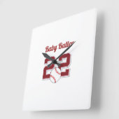 ベビー球技野球壁時計ベビー子供部屋。 スクエア壁時計 (傾斜)