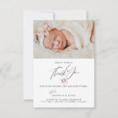 ベビー生まれたばかりのありがとうお写真誕生のお知らせ サンキューカード (正面)