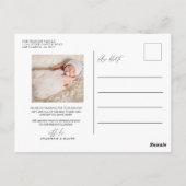 ベビー生まれたばかりのありがとうお写真誕生のお知らせ ポストカード (裏面)