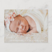 ベビー生まれたばかりのありがとうお写真誕生のお知らせ ポストカード (正面)