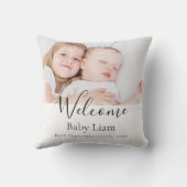 ベビー生まれたばかりのの歓迎の名前の写真 クッション (裏面)