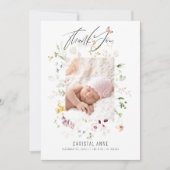 ベビー生まれたばかりのガールサンキューフォト誕生 案内状 (正面)