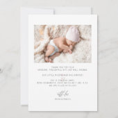 ベビー生まれたばかりのガールサンキューフォト誕生 案内状 (裏面)