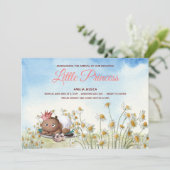 ベビー生まれたばかりのガールプリンセスクラウンアナウンスメントカード 案内状 (スタンド正面)