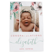 ベビー生まれたばかりのガール抱き枕 ミディアムペーパーバッグ (裏面)