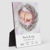 ベビー生まれたばかりのガール誕生統計フォトプラーク フォトプラーク (側面)