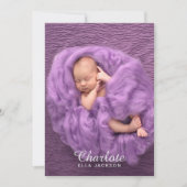 ベビー生まれたばかりのガールScriptyフラットアナウンスメントカード 案内状 (正面)