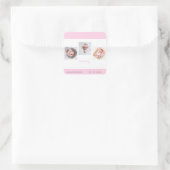 ベビー生まれたばかりのフォトピンクベビーガールかわいい誕生 スクエアシール (バッグ)