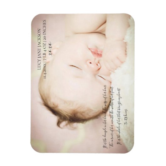 ベビー生まれたばかりの写真用保護磁石 マグネット (縦)