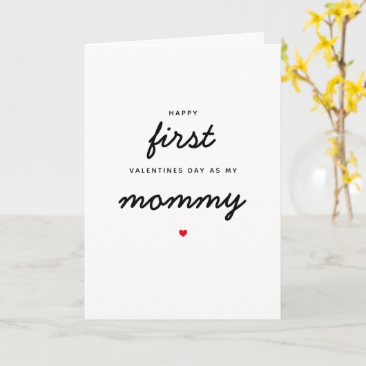 ベビー生まれたばかりの初のバレンタインデーを母として カード (黄色い花)