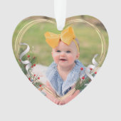 ベビー生まれたばかりの誕生情報カスタムフォト第1回クリスマス オーナメント (正面)