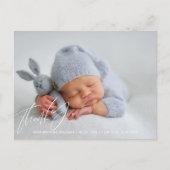 ベビー生まれたばかりの誕生発表写真ありがとう ポストカード (正面)