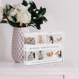 ベビー生まれたばかりの誕生統計フォトコラージュ&モノグラム フォトブロック