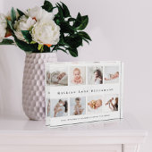 ベビー生まれたばかりの誕生統計フォトコラージュ&モノグラム フォトブロック