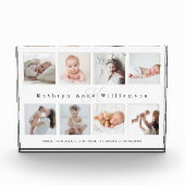 ベビー生まれたばかりの誕生統計フォトコラージュ&モノグラム フォトブロック (正面)