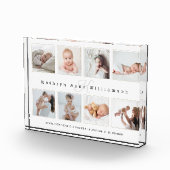 ベビー生まれたばかりの誕生統計フォトコラージュ&モノグラム フォトブロック (右)