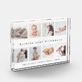 ベビー生まれたばかりの誕生統計フォトコラージュ&モノグラム フォトブロック (左)