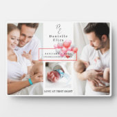 ベビー生まれたばかりの誕生統計フォトコラージングモノグラム フォトプラーク (正面)