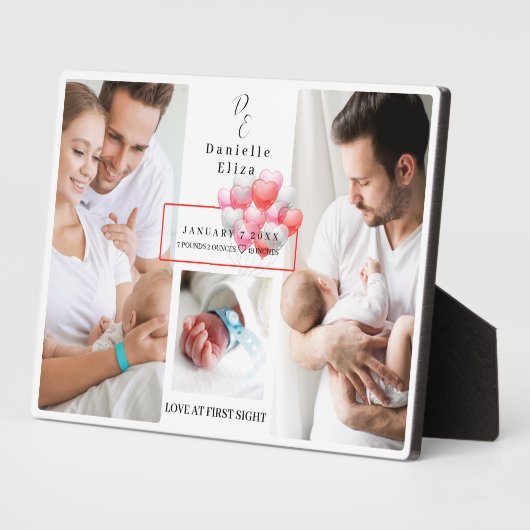 ベビー生まれたばかりの誕生統計フォトコラージングモノグラム フォトプラーク (側面)