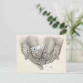 ベビー生まれたばかりの足ハンズポストカード ポストカード (スタンド正面)