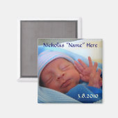 ベビー生まれの新生児発表用ギフト マグネット (正面/裏面)