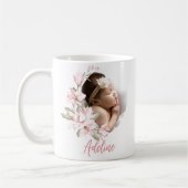 ベビー生まれフォトコラージュニューマモダング コーヒーマグカップ (左)