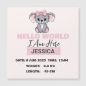 ベビー生まれ詳細 (正面)