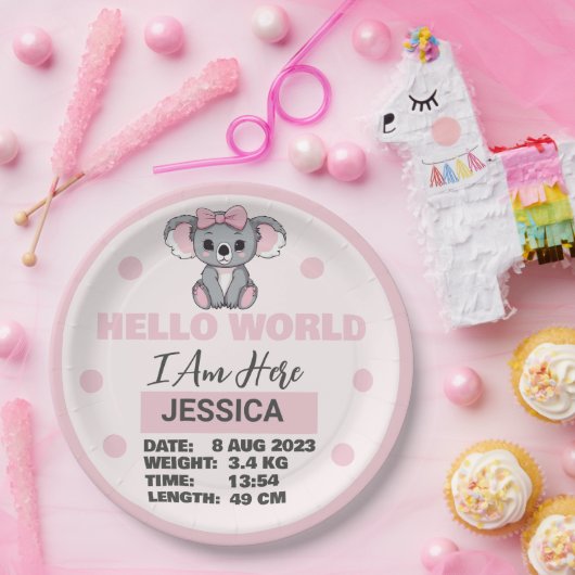 ベビー生まれ詳細 ペーパープレート (パーティー)