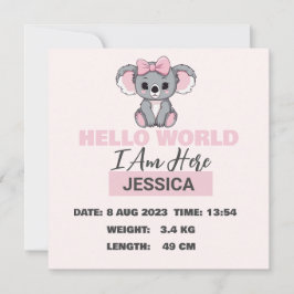 ベビー生まれ詳細 案内状