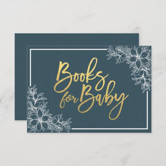 ベビー用のベビーシャワーブック/本の依頼を受ける 招待状 (正面/裏面)