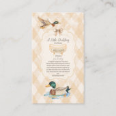 ベビー用の小さなアヒルの赤ん坊のシャワー本 エンクロージャーカード (正面)